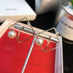AAA Replica Celine Geometric Frame Earrings With Pearl